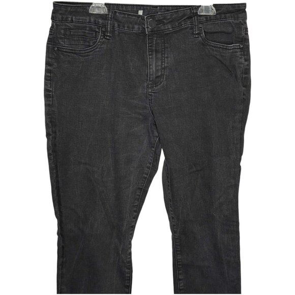 Kut from the Kloth Diana Mid Rise Relaxed Fit Skinny Jeans - Black - 14 - Picture 3 of 11